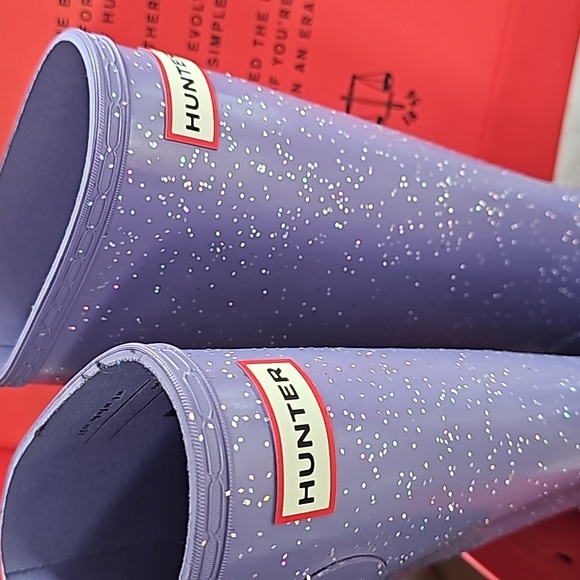 NWT Girls Purple Glitter Hunter Boots - Picture 2 of 6